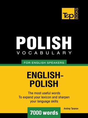 cover image of Polish Vocabulary for English Speakers